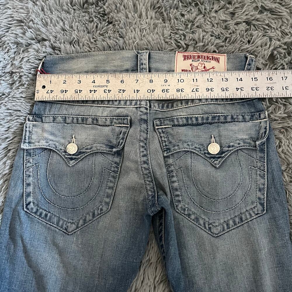 True Religion Straight Flap Roll Blue Jeans Denim Womens 28 - Picture 4 of 8